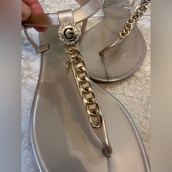Guess Sandals for women   “Appear” Gold Jelly Sandals Size 8 women’s sandals - Picture 2 of 8